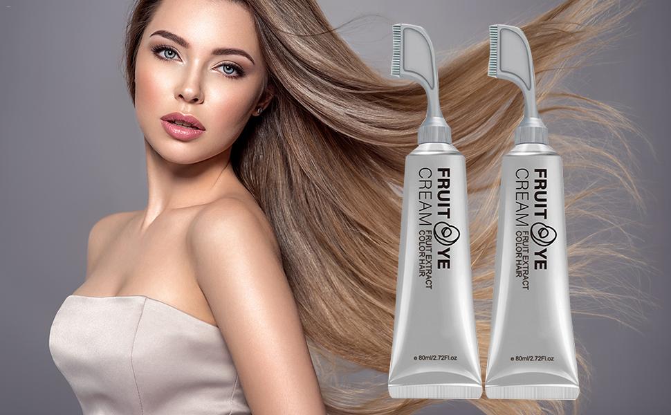 Crema para el cabello con peine para cubrir canas marron