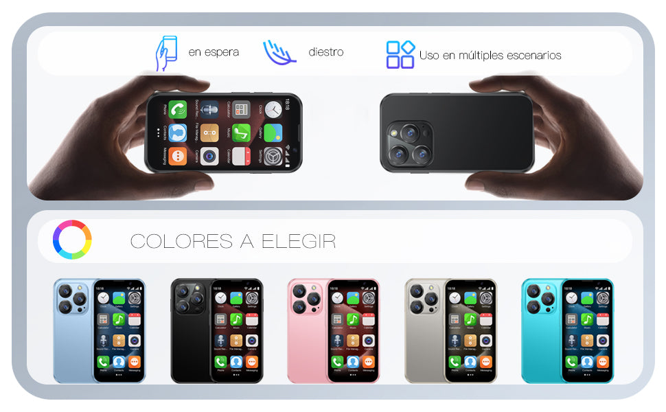 Mini teléfono inteligente negro