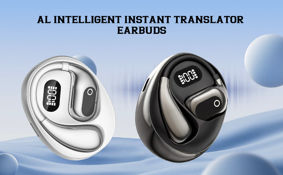 Openair 5 OWS - Auriculares inalámbricos Bluetooth de traducción, traductor al aire libre 3 en 1, traductor de idiomas en tiempo real con 138 idiomas compatibles con iOS y Android (blanco)