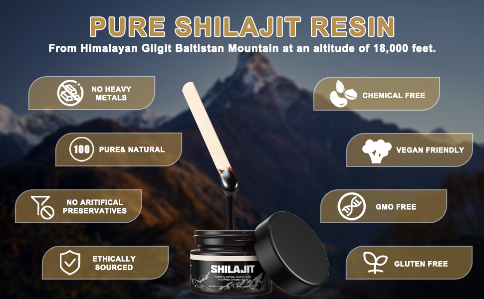 Resina orgánica pura del Himalaya SHILAJIT 100g